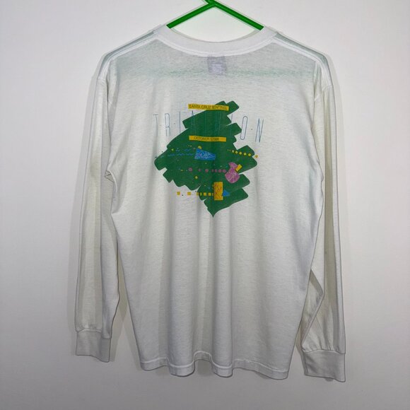 Vintage 1986 Santa Cruz Sentinel Tin Man Triathlon Long Sleeve Shirt Size Large - Picture 2 of 11